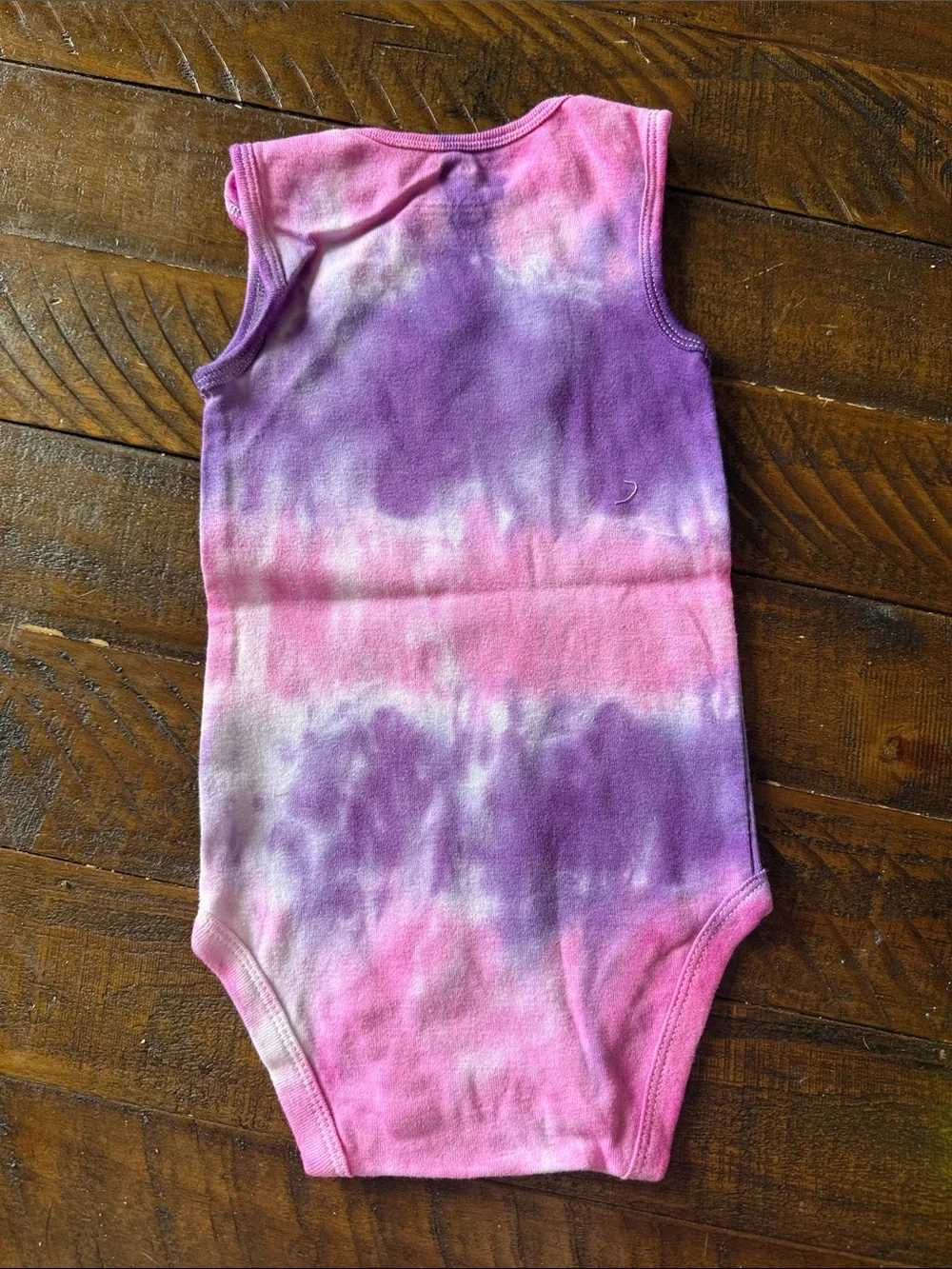 Tie-Dye Pink & Purple Sleeveless Baby One-Piece BRAND NEW 12 months